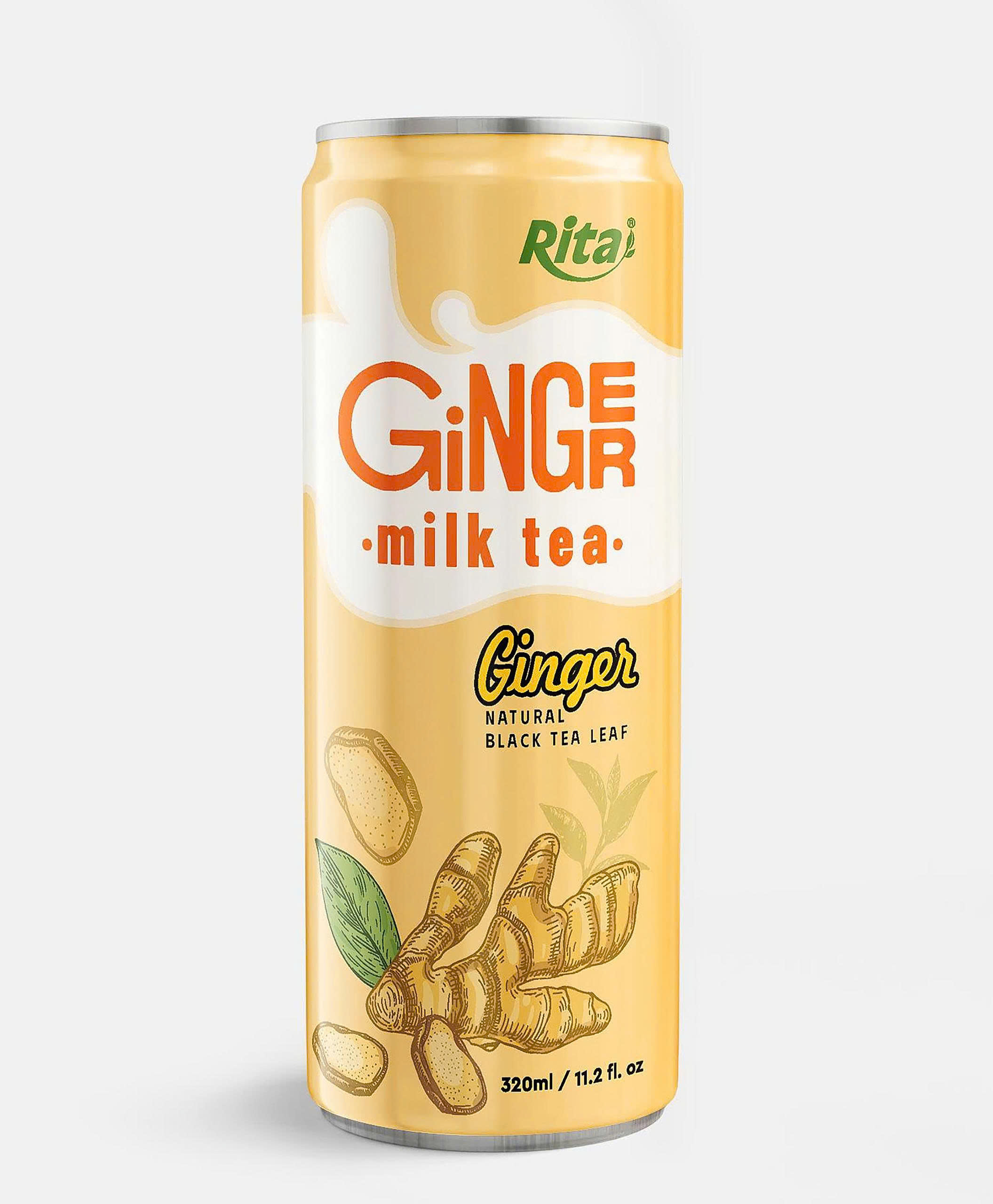 Rita Ginger Milk Tea Natural Black Tea 320ml Sleek Can